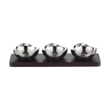 Load image into Gallery viewer, K-DPT-3-SL Petal Shaped Dip Bowls with Tray
