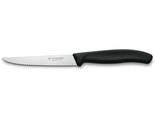 Black Serrated Pointed Tip Victorinox Knife