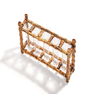 WTR006 Natural Bamboo Vase Includes 5 Glass Tubes