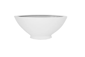 19926 Polystone Boat Shape Planter with Base Lacquered Finish White..13.50"x6.75"x5.50"H