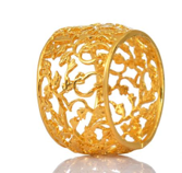 Load image into Gallery viewer, TAJ Designs Gold  Damask Napkin Ring
