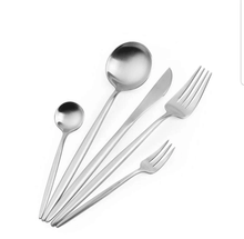 Load image into Gallery viewer, TAJ-FW-109 TAJ Moderna Flatware Shiny Silver Service For 4
