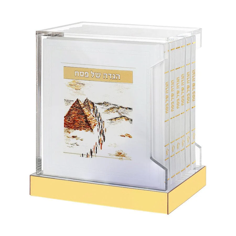 PU-HAG-HC-GO/GO-E Leather Painted Haggadah Set