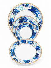 Load image into Gallery viewer, TAJ Design Sapphire Bloom Dinnerware Service For 4

