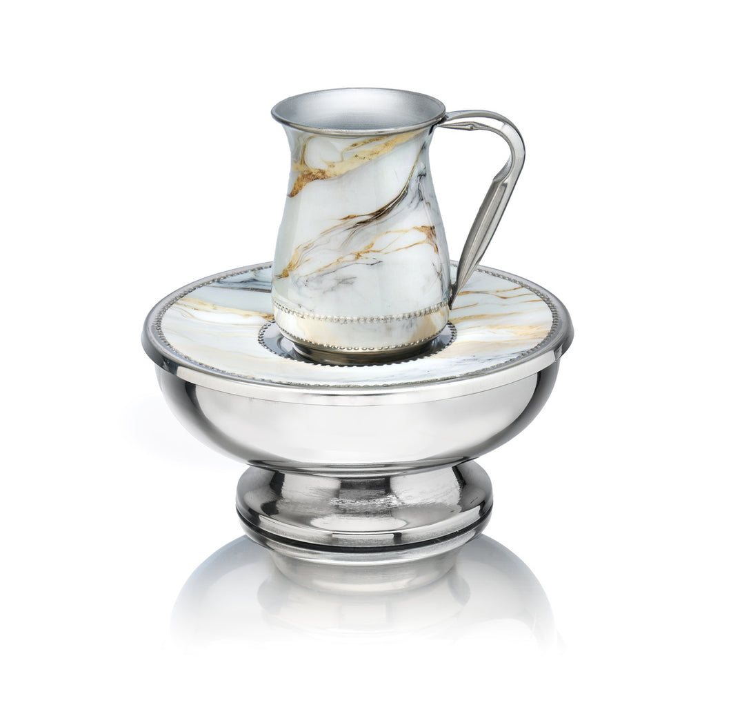 50887 • Mayim Achronim Wht/gold Abst