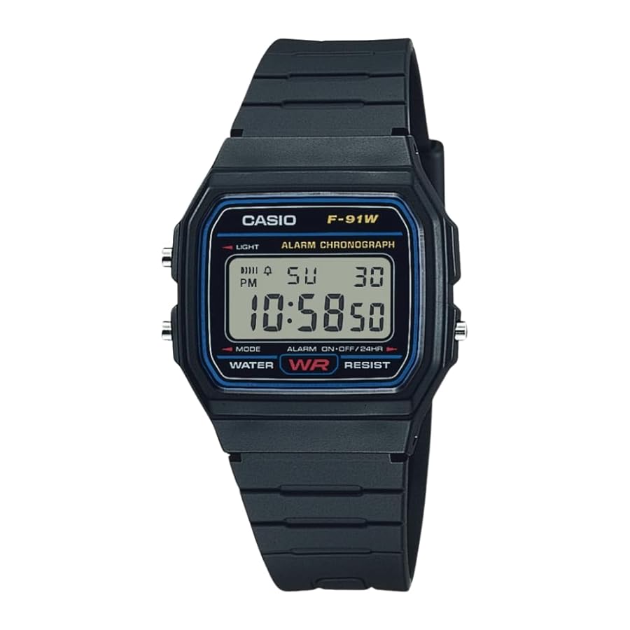 F91W-1 Casio Men s Classic Black Digital Resin Strap Watch