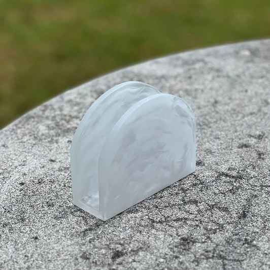 K-NHR-WHT Resin Napkin Tissue Holder Swirl Marblei
