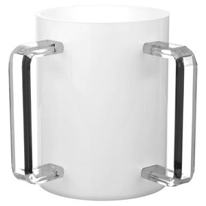 J-WCLC-W-C Lucite wash cup white w/clear handles