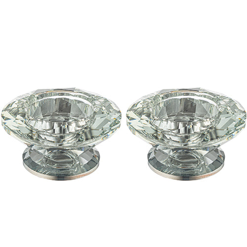 UK42428 Crystal Candlesticks 4*7.5 cm - Silver