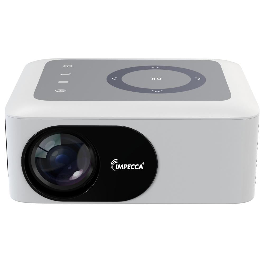 Impecca Portable Home Theater Projector, 80 ANSI Lumens, 720P, up to 120” (VP102W) - White