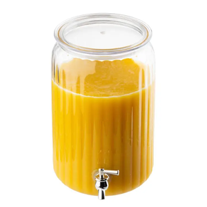 2 Gallon Fluted Beverage Dispenser, Acrylic