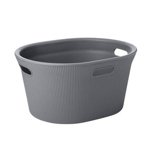 35 L Ribbed Laundry Basket, Grey