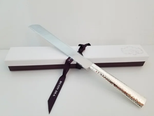 Load image into Gallery viewer, 18230-0000 Hammered Silver Challah Knife By Hazorfim non sarated
