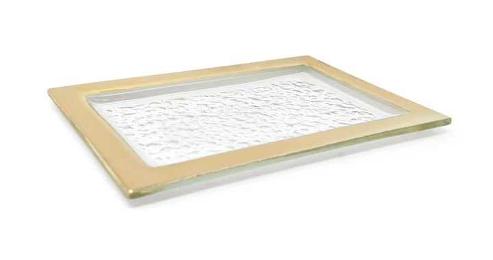 VT3895 Hammered Tray with Gold Border