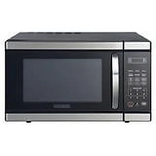 BLACK+DECKER Digital Microwave Oven with Turntable Push-Button Door, Child Safety Lock, 700W, Stainless Steel, 0.7 Cu.ft