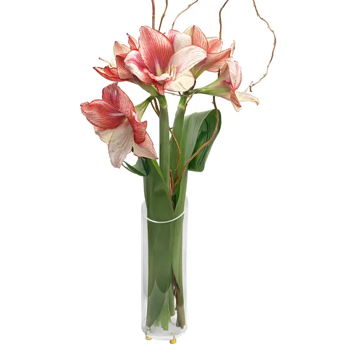 Acrylic Vase On Gold Legs
