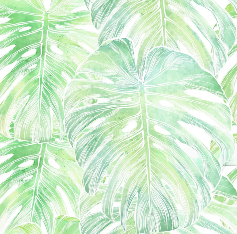 Watercolor Elephant Leaves Charger