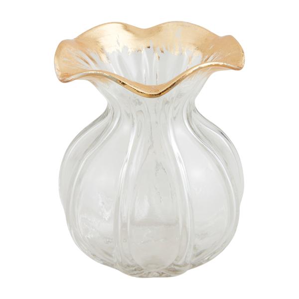47700432S Small Gold Edge Ruffle Vase