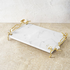 174511 Butterfly Ginkgo Gold Cheese Board with Spreader