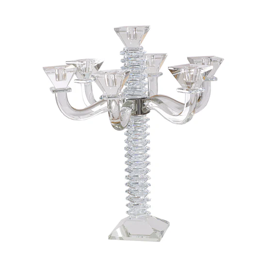 J-CSCD7-CLR Stacked Design Crystal Candelabra