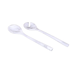 K-SSR-1-WHT Resin White Swirl Salad Servers