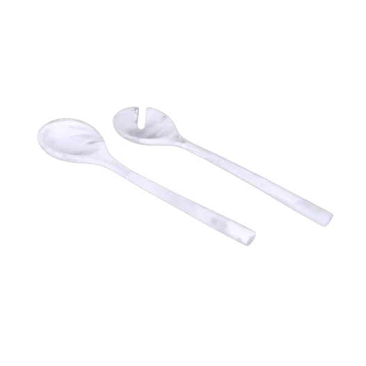 K-SSR-1-WHT Resin White Swirl Salad Servers