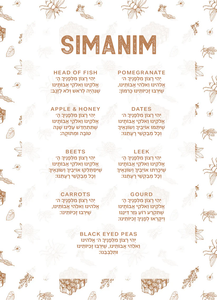 Rosh Hashana Sketch Simanim Cards