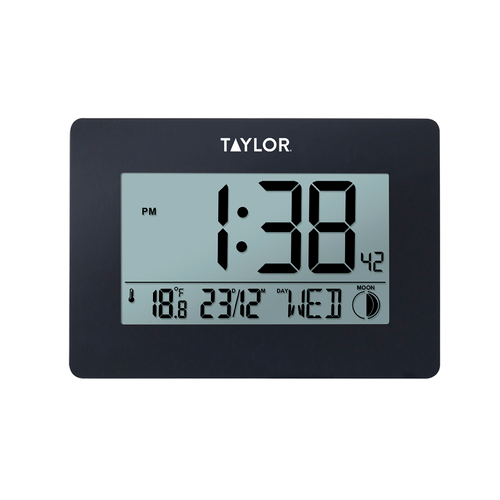 Taylor 5265191 Indoor/Outdoor Clock/Thermometer, digital
