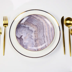 OH-PINK-2 Pink Waves Salad Plate - Set of 4