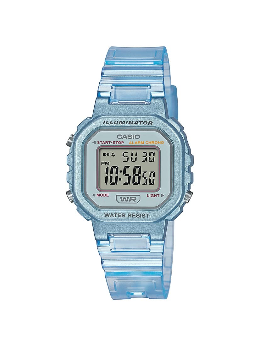 LA-20WHS-2A Casio Illuminator Alarm Chronograph Clear Blue Digital Watch