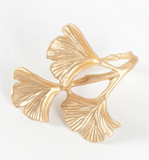 Load image into Gallery viewer, TAJ Designs Tri Golden Leaves Napkin Ring
