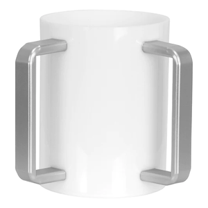 J-WCLC-W-S WHITE LUCITE WASH CUP W SILVER HANDLES