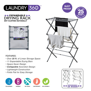 3 Tiers Expandable Cloth Dryer-11 drying bars 25ft of drying space