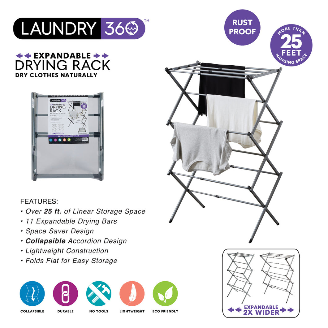 3 Tiers Expandable Cloth Dryer-11 drying bars 25ft of drying space
