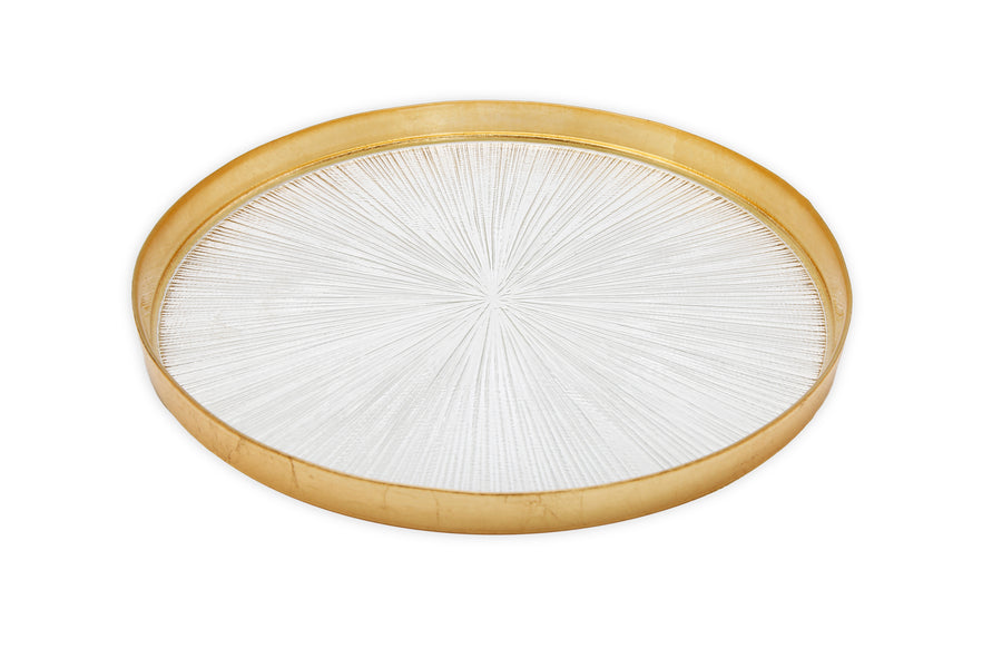 CC3609 Crystal Glass Chargers with Gold Border