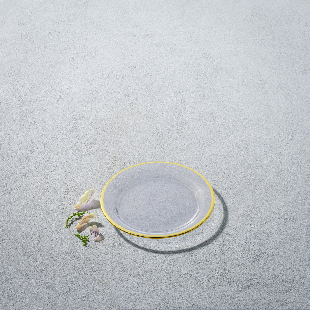 VD-0601-G Laurel, Bread and Butter Plate, Clear with Gold Rim, 6.5