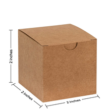 Load image into Gallery viewer, Cube Kraft Gift Tuck Top Boxes 24 Pack 2X2X2
