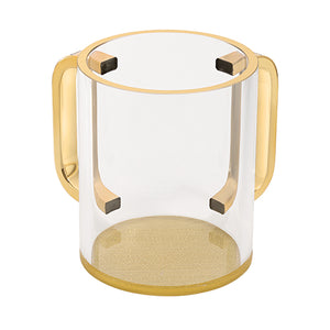 UK42913 Acrilic Clear Washing Cup 11 cm - GOLD Handles