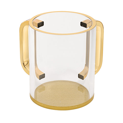 UK42913 Acrilic Clear Washing Cup 11 cm - GOLD Handles