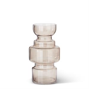 18617A-2 11.75 Inch Brown Transparent Modern Vase