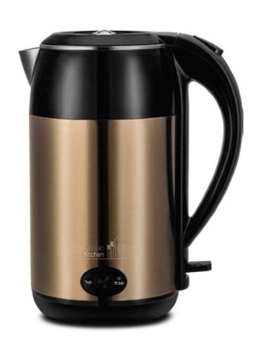 1.9Qt (1.8L) Black-Brushed Bronze 120V  Weekday/Shabbat Electric KumKum Kettle