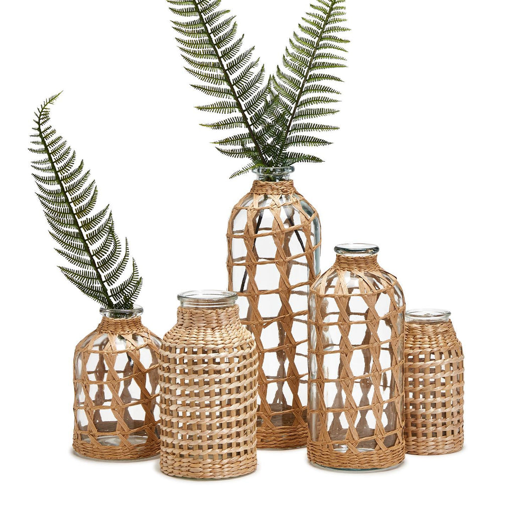 54568-04 Hand-Woven Lattice Vase - Paper/Glass