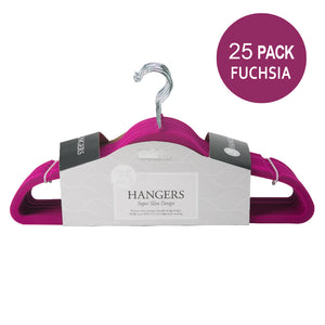 25PK VELVET SUIT HANGERS FUCHIA