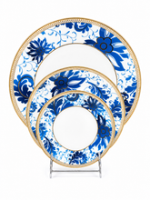 Load image into Gallery viewer, TAJ Design Sapphire Bloom Dinnerware Service For 4
