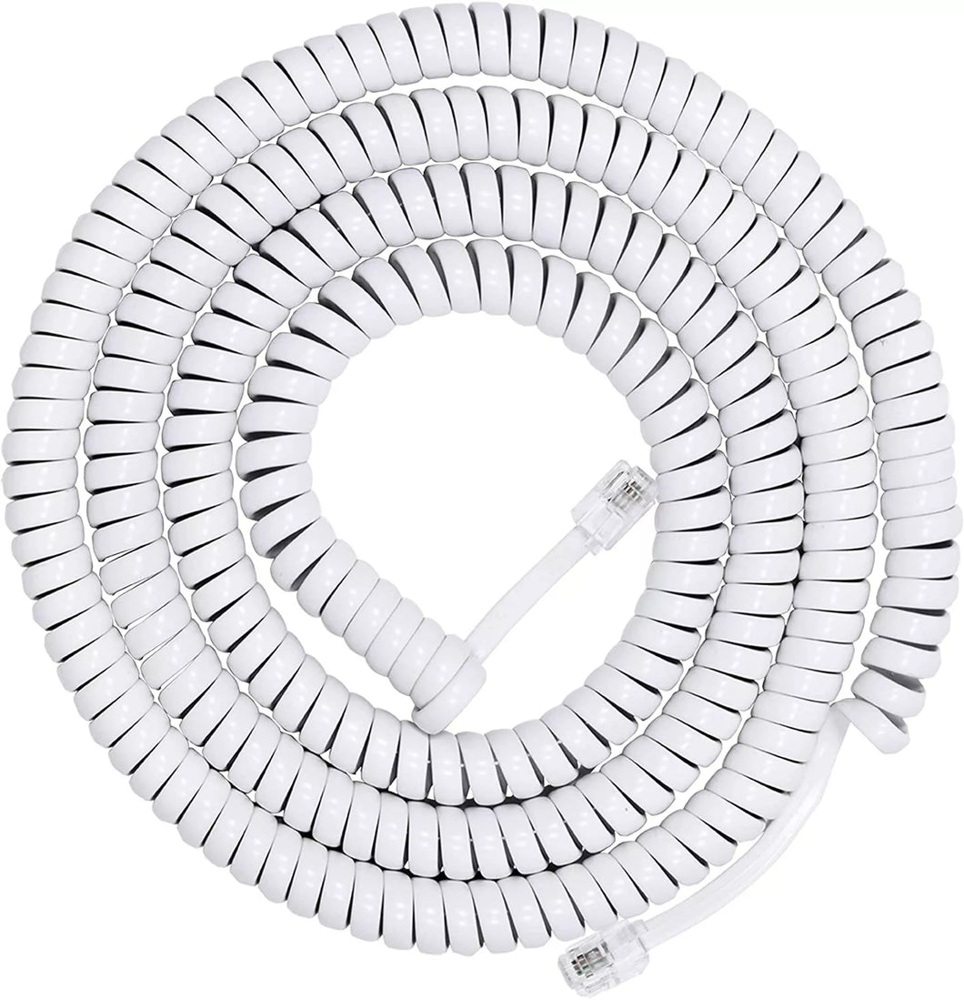 TELEPHONE COIL CORD 25 foot – WHITE