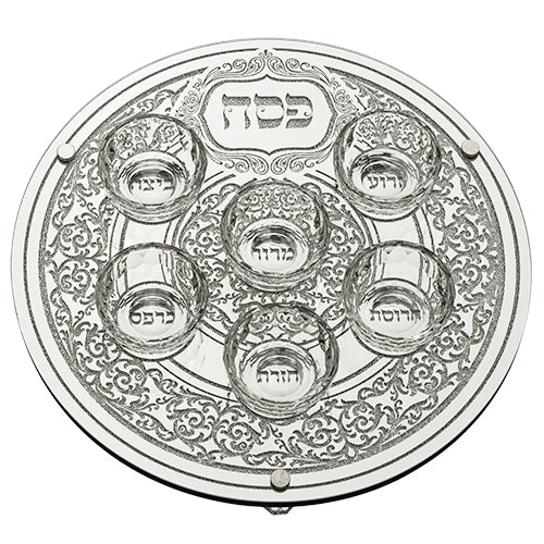 UK45789 Glass Pesach Plate 36 Cm
