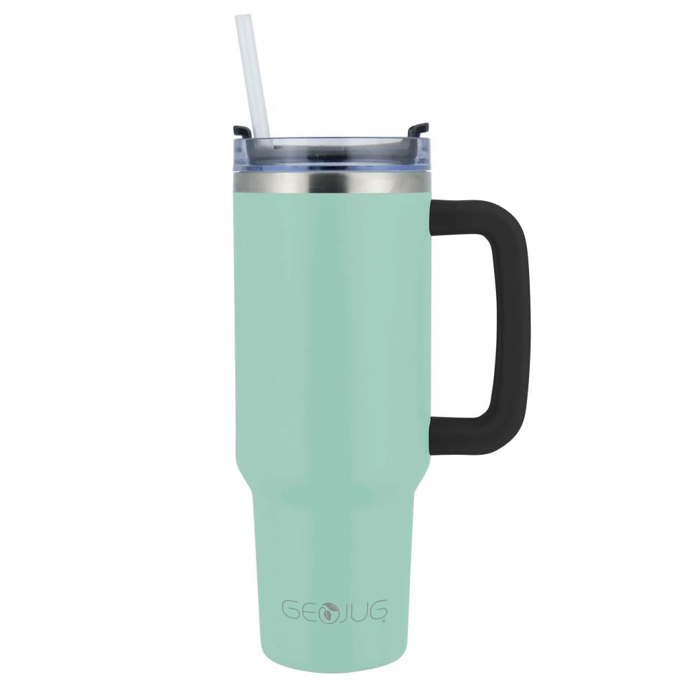 Brentwood 40-Oz. Insulated Stainless Steel Tumbler Cup with Handle, Lid, and Straw Blue