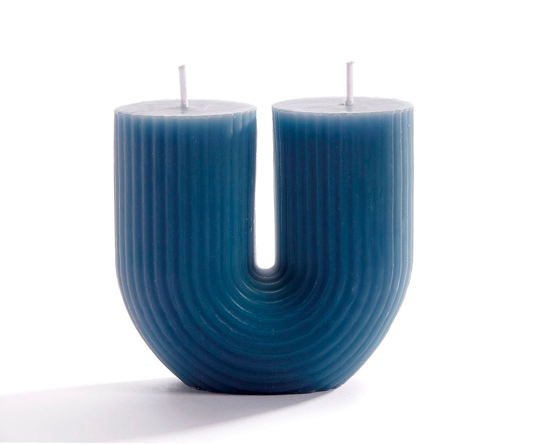 097056 Blue U Shaped Crescent Candle