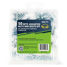 Load image into Gallery viewer, 50 Sets Of Assorted Nuts And Bolts With Storage Case
