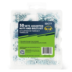 50 Sets Of Assorted Nuts And Bolts With Storage Case